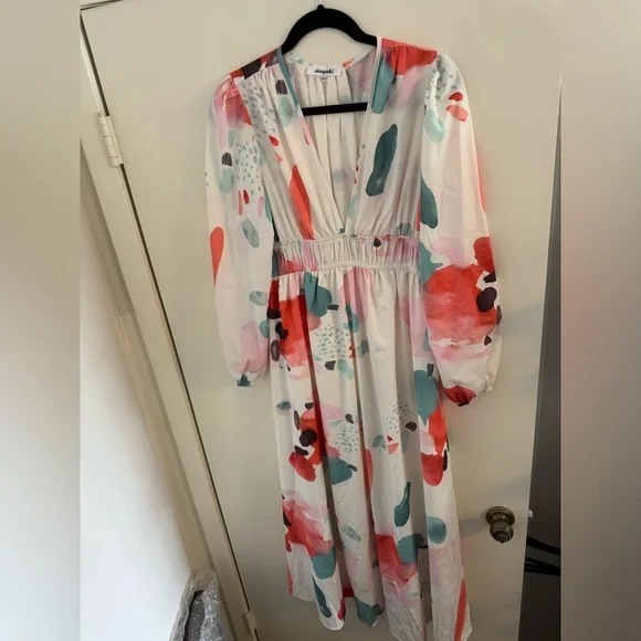 NWOT Boho Maxi Floral Dress L - Picture 6 of 11
